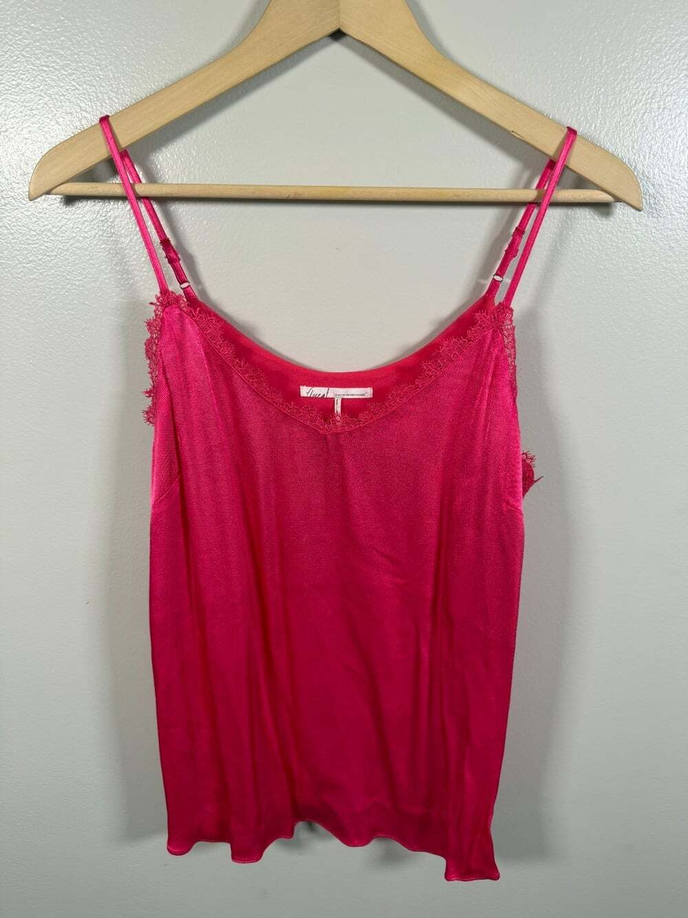 Anthropologie Floreat Lace Cami Top Large Fuchsia Pink Camisole Layer Romantic
